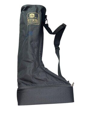 Petrie Black Riding Boot Bag W/ Orange Lining & Adjustable Strap Monogram C35
